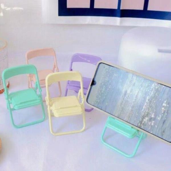 Solid Colour Foldable Mini Chair Phone Holder