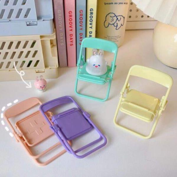 Solid Colour Foldable Mini Chair Phone Holder