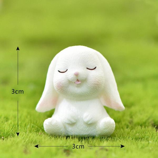 6 Cartoon Rabbit Carrot Resin Mini Sculpture Figurines