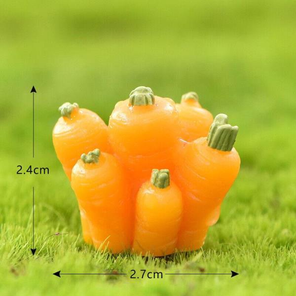 6 Cartoon Rabbit Carrot Resin Mini Sculpture Figurines