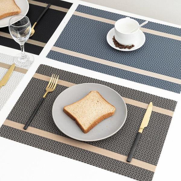 2 Modern Woven Rectangle Table Dining Placemats