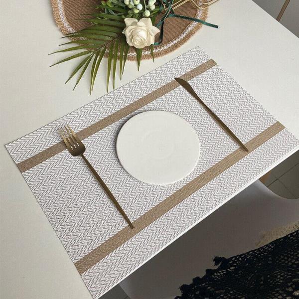 2 Modern Woven Rectangle Table Dining Placemats