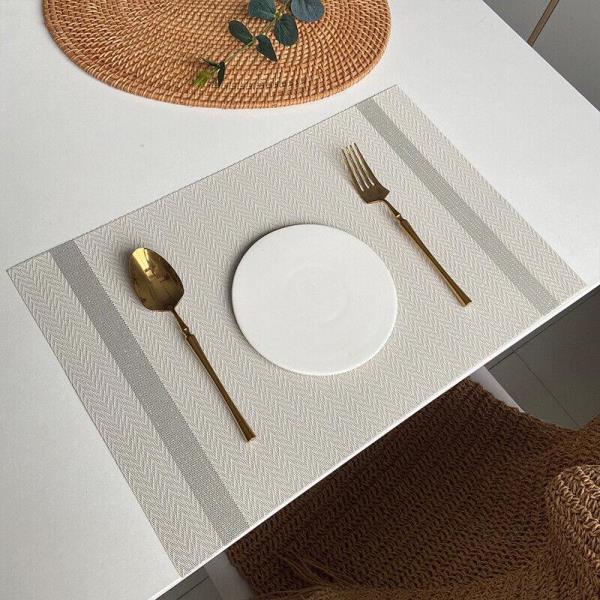 2 Modern Woven Rectangle Table Dining Placemats