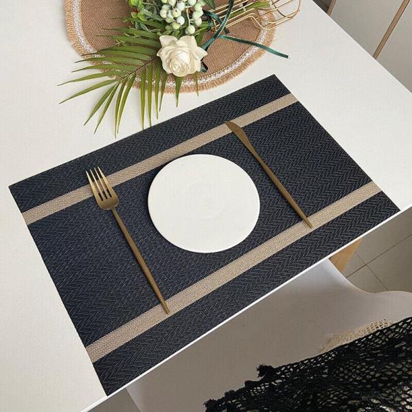 2 Modern Woven Rectangle Table Dining Placemats