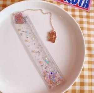 2 in 1 Quicksand Glitter Bookmark Ruler