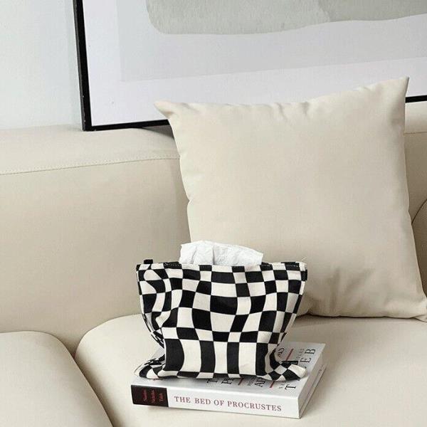 Checkerboard Cashmere Paper Tissue Box Cover