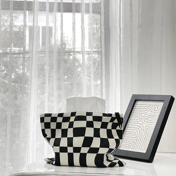 Checkerboard Cashmere Paper Tissue Box Cover