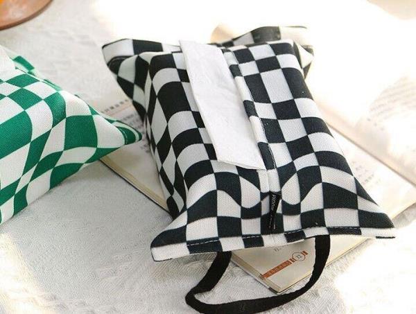 Elegant Chessboard Pattern Tissue Napkin Box Cover