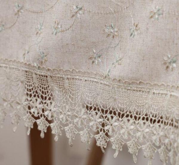 110 x 110 CM Flower Embroidery Lace Cotton Dining Tablecloth