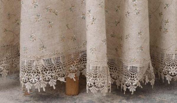 110 x 110 CM Flower Embroidery Lace Cotton Dining Tablecloth