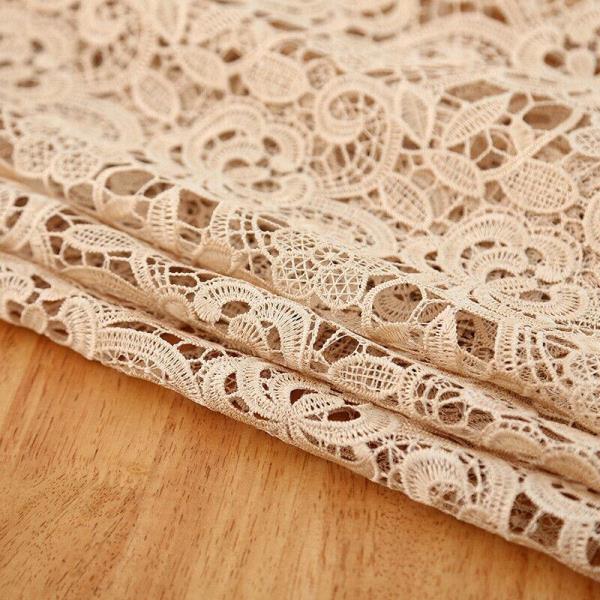 130 x 180 CM Retro Light Brown Flower Lace Rectangle Tablecloth