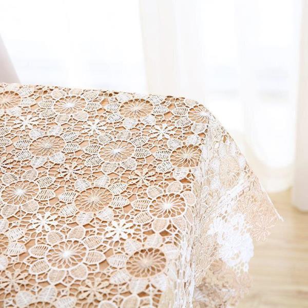 130 x 180 CM Hollow Daisy Flower Lace Rectangle Tablecloth