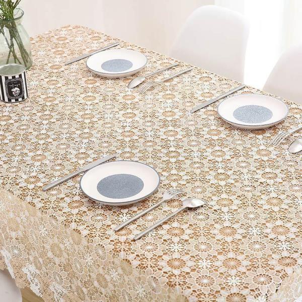 130 x 180 CM Hollow Daisy Flower Lace Rectangle Tablecloth