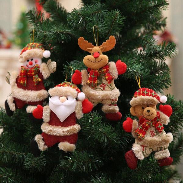 4 Pcs Christmas Dancing Santa Hanging Tree Ornament Decorations