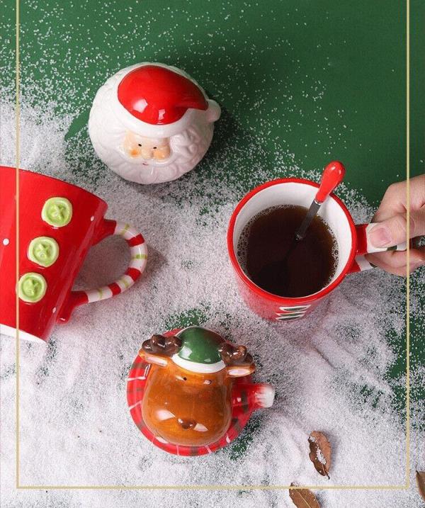 Large Christmas Santa Red Ceramic Drinking Mug