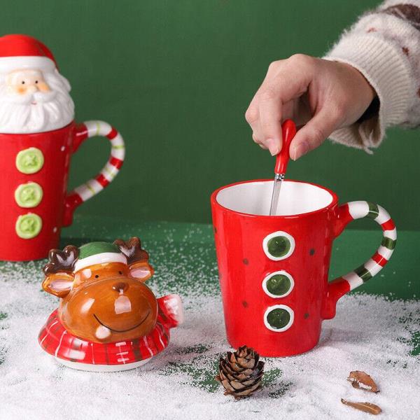 Large Christmas Santa Red Ceramic Drinking Mug