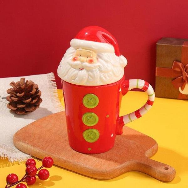 Large Christmas Santa Red Ceramic Drinking Mug