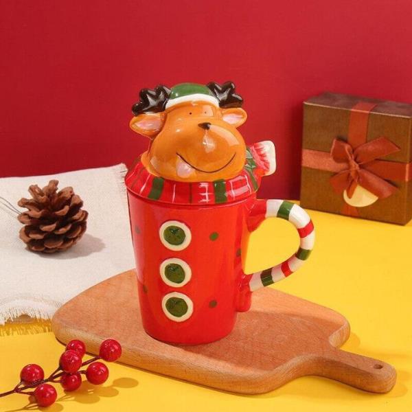 Large Christmas Santa Red Ceramic Drinking Mug