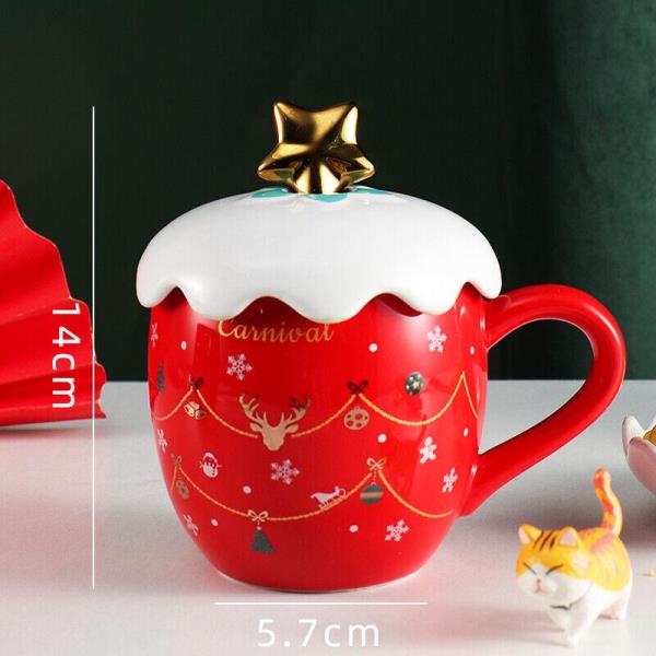 Christmas Red Snow Ceramic Coffee Tea Drinking Mug