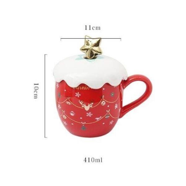 Christmas Red Snow Ceramic Coffee Tea Drinking Mug