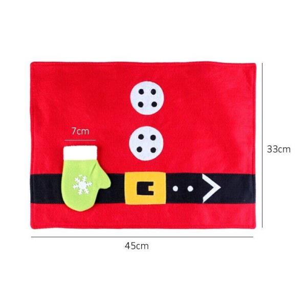 2 Pcs Christmas Red Rectangle Table Dining Cutlery Placemat