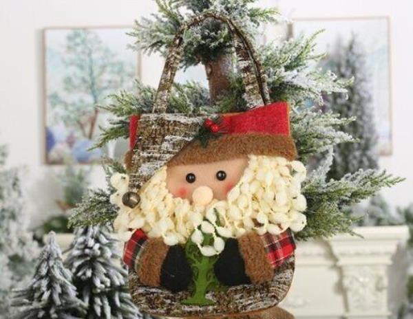 Christmas Santa Cartoon 3D Lunch Gift Candy Handbag 