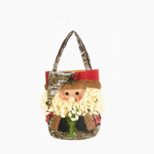 Christmas Santa Cartoon 3D Lunch Gift Candy Handbag 