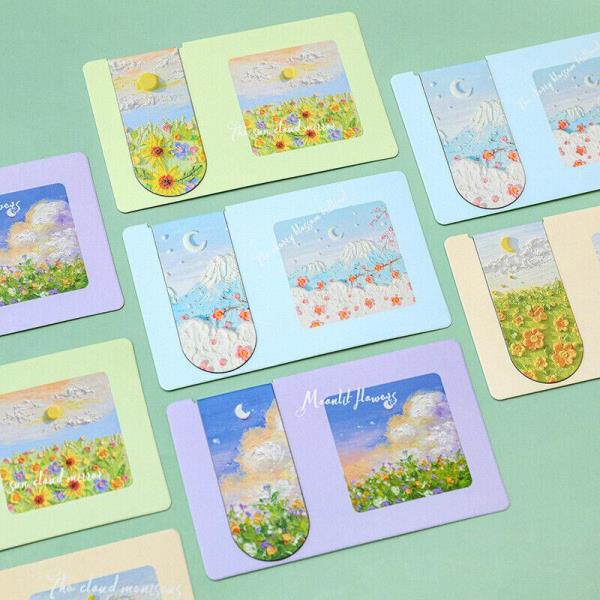 4 Pcs Oil Painting Magnetic Bookmarks