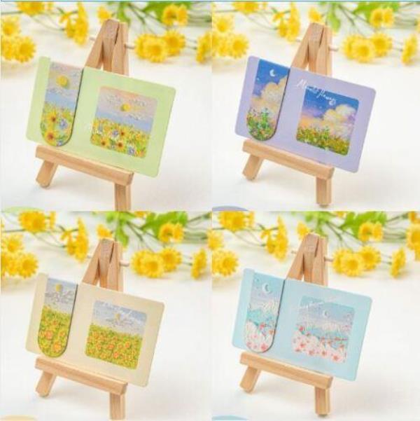 4 Pcs Oil Painting Magnetic Bookmarks