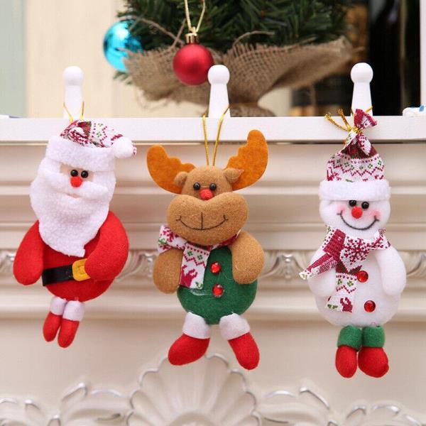 4 Pcs Christmas Snowman Santa Hanging Tree Ornaments