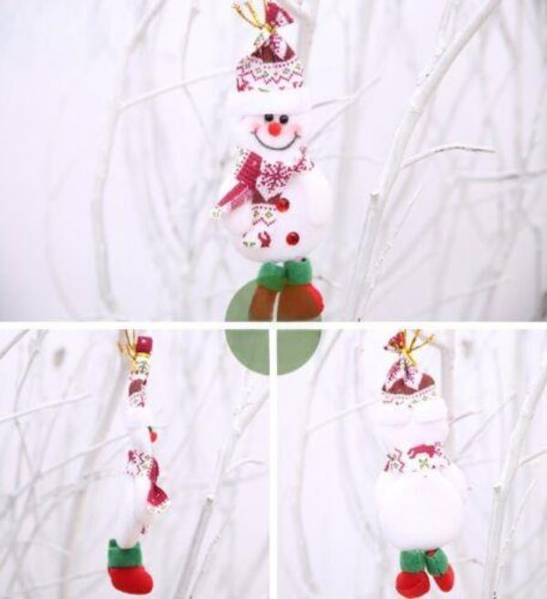 4 Pcs Christmas Snowman Santa Hanging Tree Ornaments