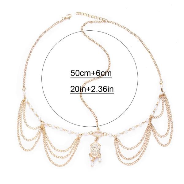 White Faux Pearl Tassel Pendant Head Chain