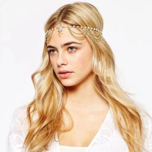 3 Rows Shining Full Crystal Tassel Headband