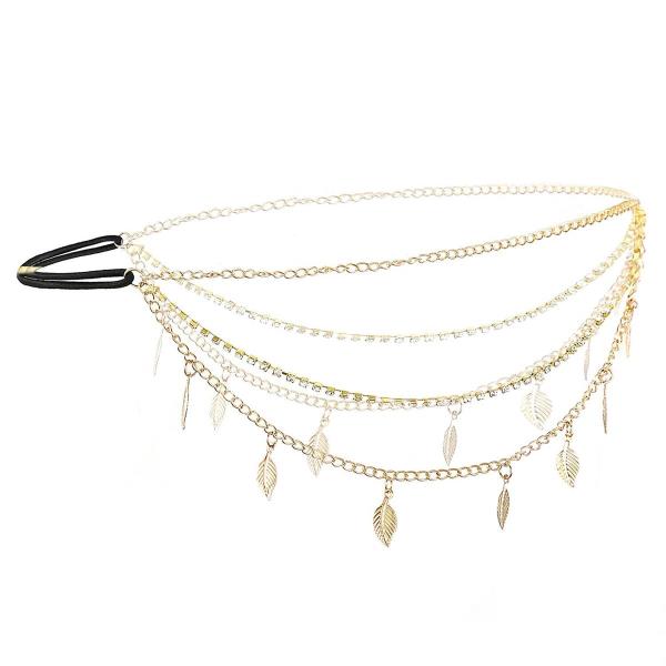 Gyps Gold Leaf Multi Tassel Elastic Head Chain