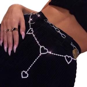 Bohemia Crystal Heart Pendant Waist Chain