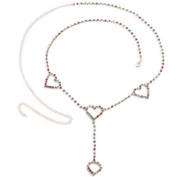 Bohemia Crystal Heart Pendant Waist Chain