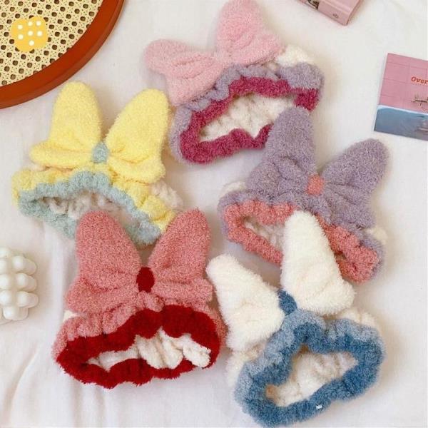 Flannel Bow Face Washing Hairband