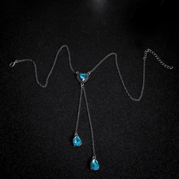 Bohemia Bikini Sea Blue Heart Crystal Necklace