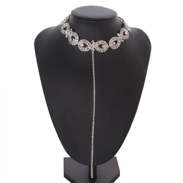 Twist Rhinestone Necklace Chest Bra Chain