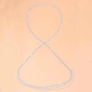 Rhinestone Long Chest Bra Necklace Body Chain