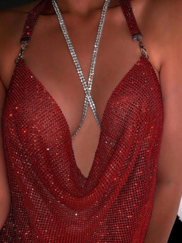 Glitter Chest Necklace Body Chain