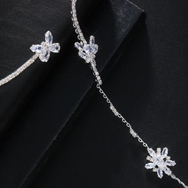 Crystal Flower Long Necklace