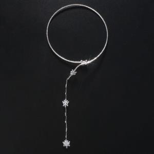 Crystal Flower Long Necklace