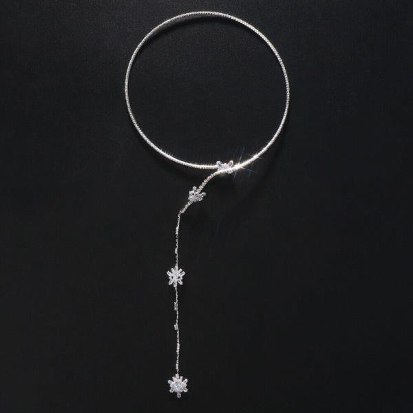 Crystal Flower Long Necklace