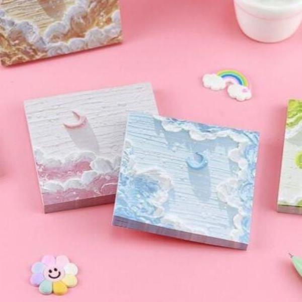 4 Packs Oil Painting Memo Sticky Notes