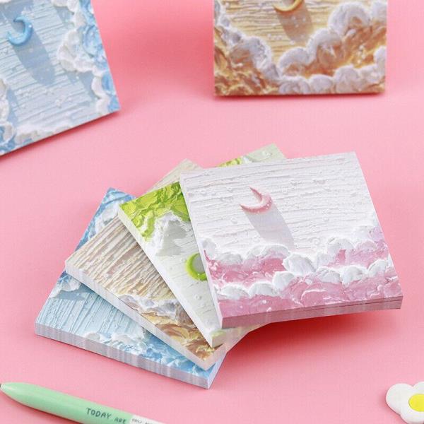 4 Packs Oil Painting Memo Sticky Notes