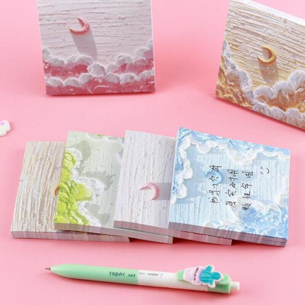 4 Packs Oil Painting Memo Sticky Notes