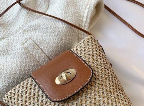 Boho Woven Straw Crossbody Shoulder Bag