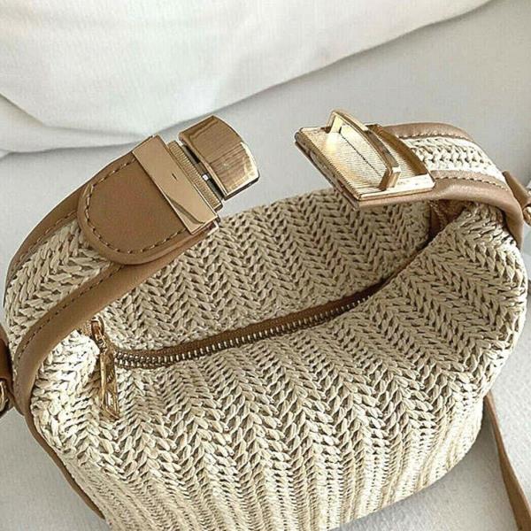 Summer Fashion Woven Straw Knit Crossbody Bag