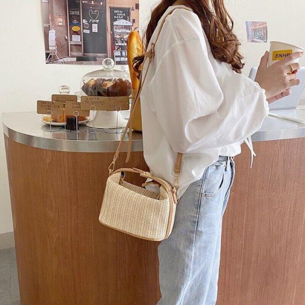 Summer Fashion Woven Straw Knit Crossbody Bag